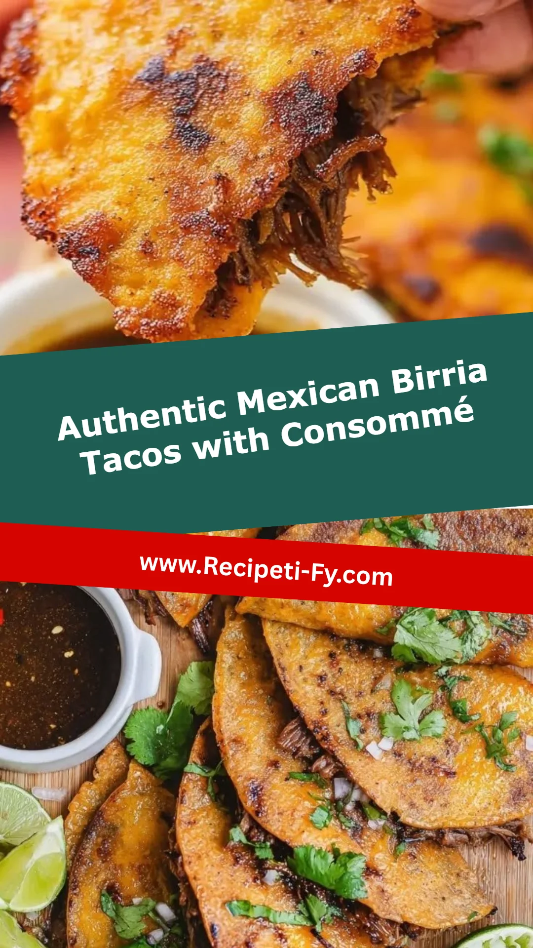 Authentic Mexican Birria Tacos with Consommé