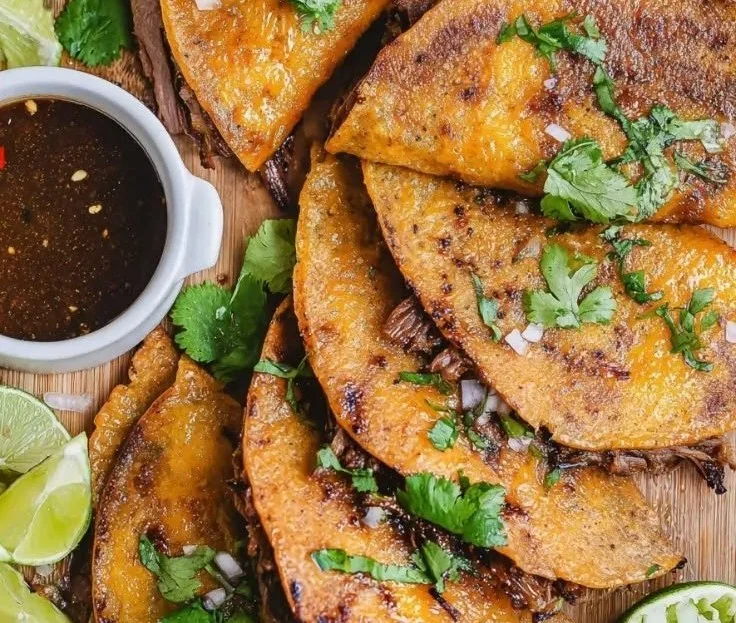 Authentic Mexican Birria Tacos with Consommé