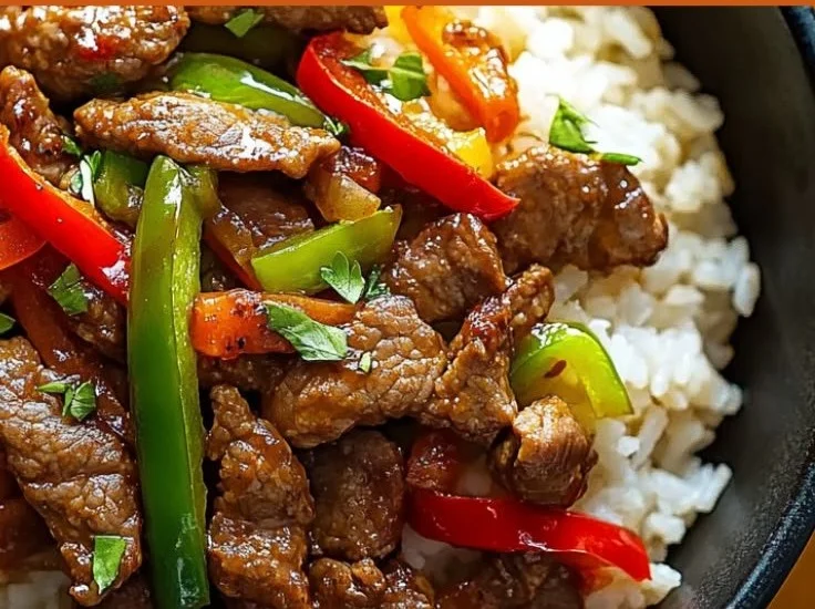 Beef and Pepper Rice Bowl