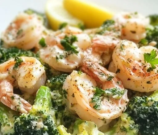 Creamy Garlic Shrimp & Broccoli
