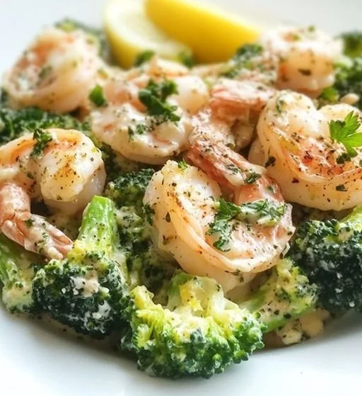 Creamy Garlic Shrimp & Broccoli