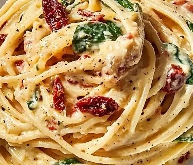 Creamy Sun-Dried Tomato Pasta with Spinach
