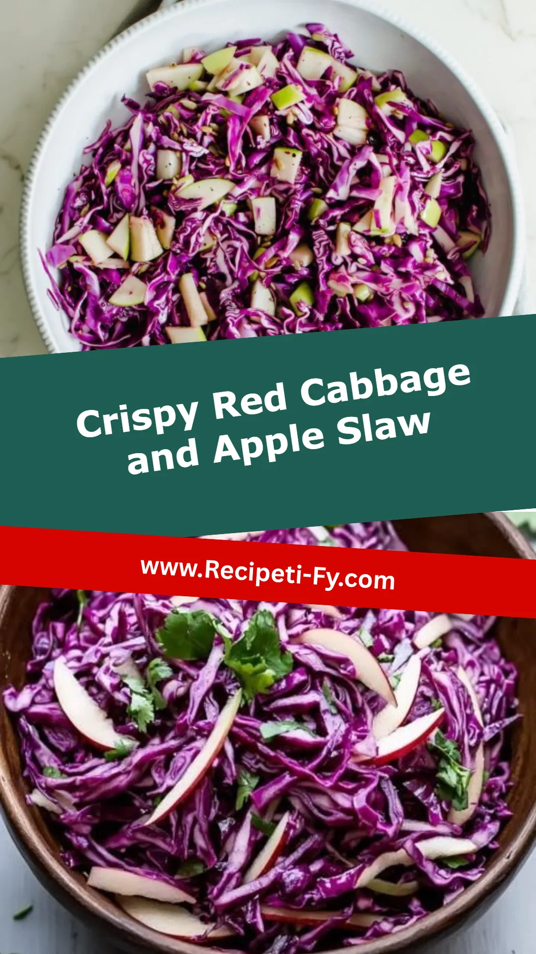 Crispy Red Cabbage and Apple Slaw