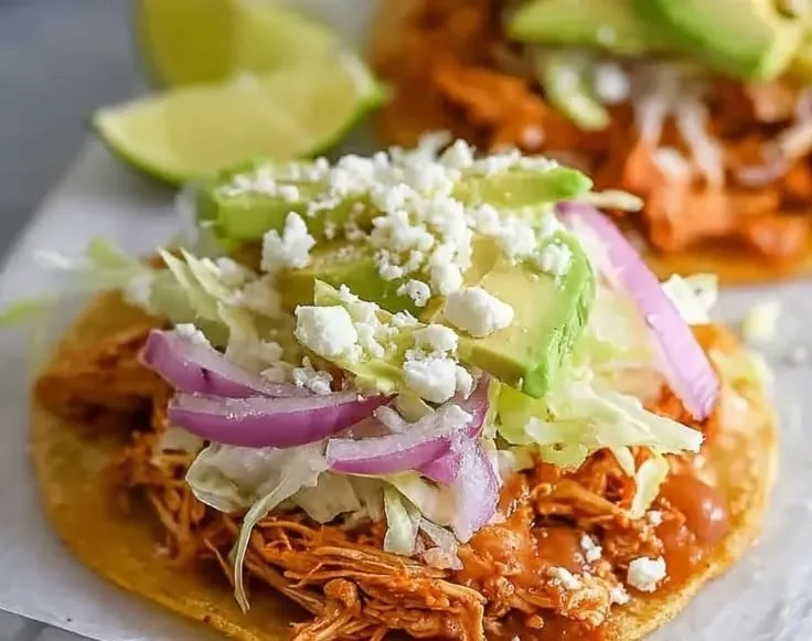 Easy Chicken Tinga Tostadas