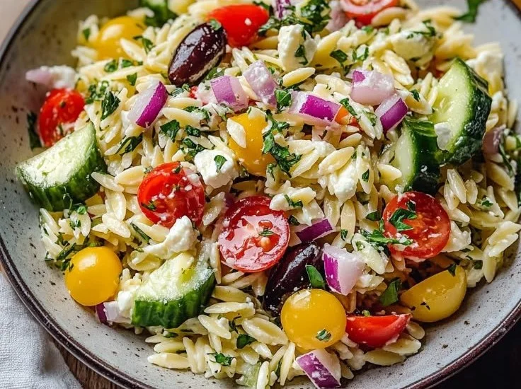 Easy Greek Orzo Pasta Salad