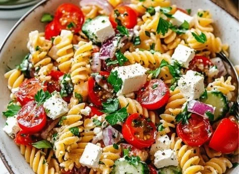 Easy Summer Greek Pasta Salad