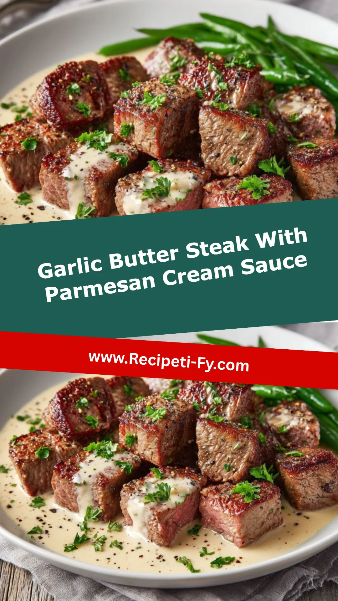 Garlic Butter Steak With Parmesan Cream Sauce
