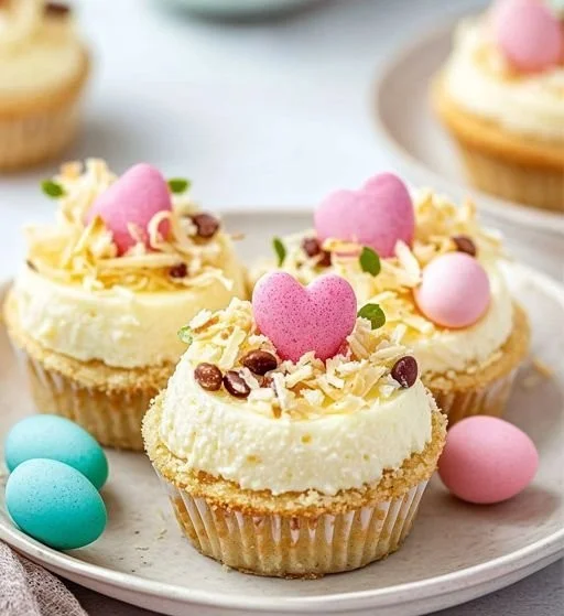 Mini Chocolate Cheesecake Cups on a decorative plate