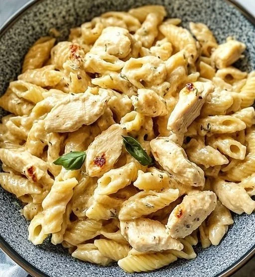 One Pot Marry Me Chicken Pasta in a creamy sauce with herbs