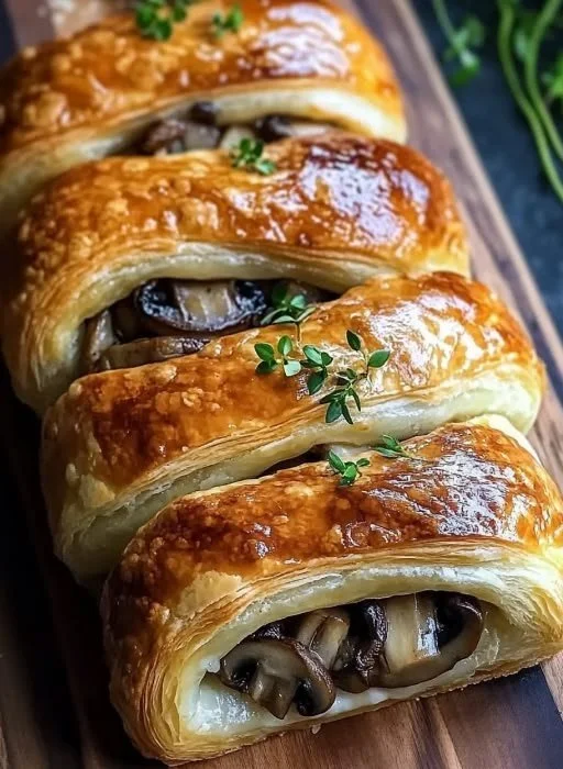 Savory Mushroom and Gruyère Puff Pastry Braid