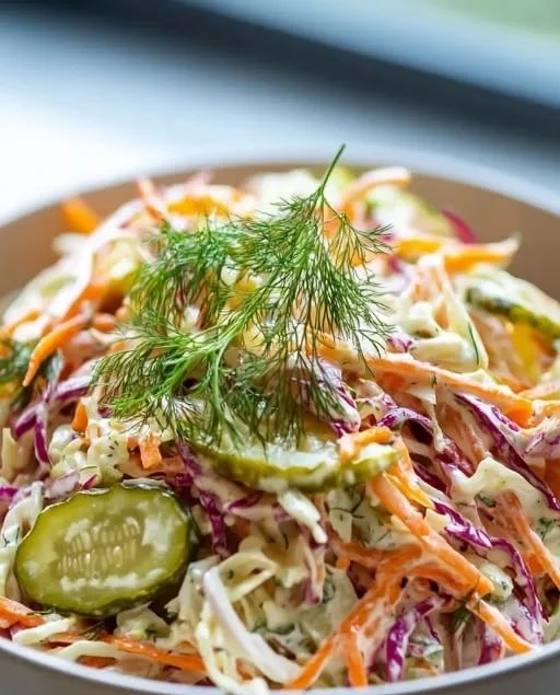 Spicy Dill Pickle Coleslaw