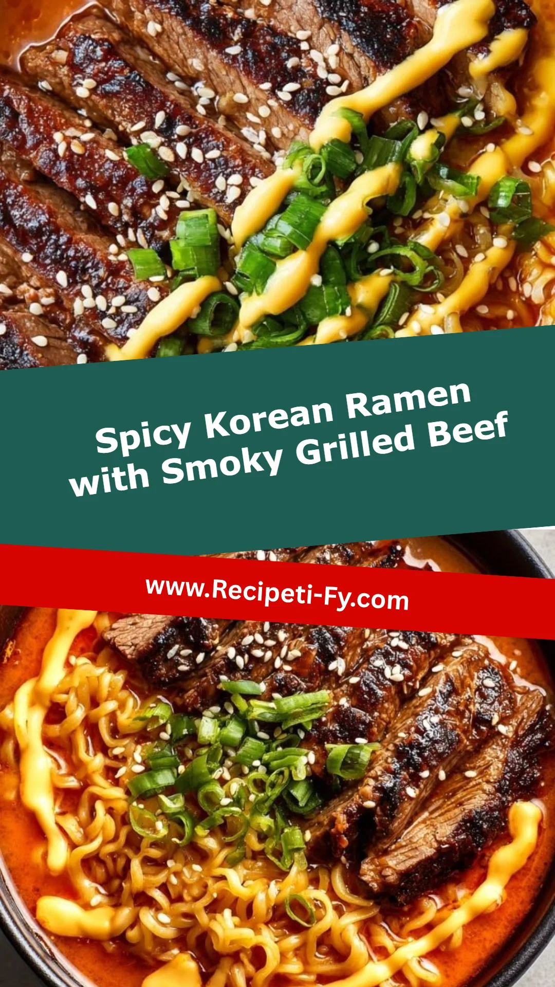 Spicy Korean Ramen with Smoky Grilled Beef