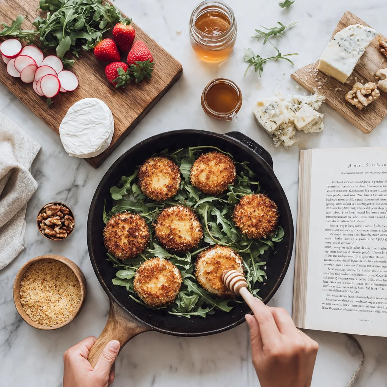 Spring Salad with Crispy Goat Cheese