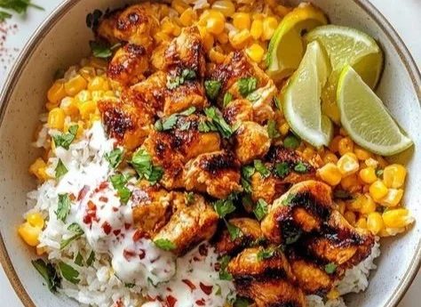 Street Corn Chicken Rice Bowl