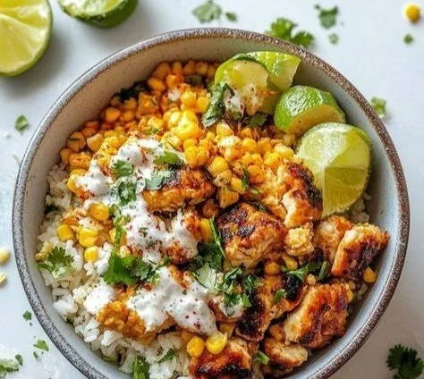 Street Corn Chicken Rice Bowl