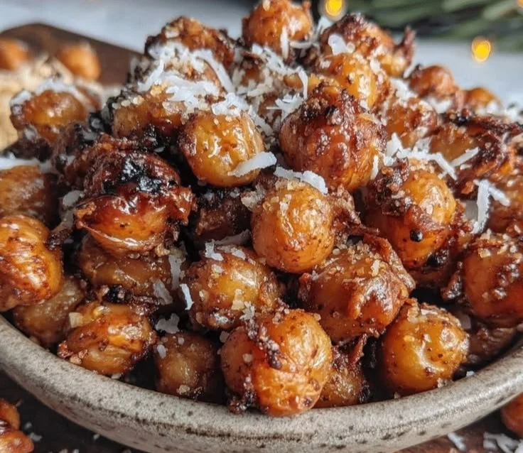 Crispy chickpeas seasoned with smoky paprika made in an air fryer.