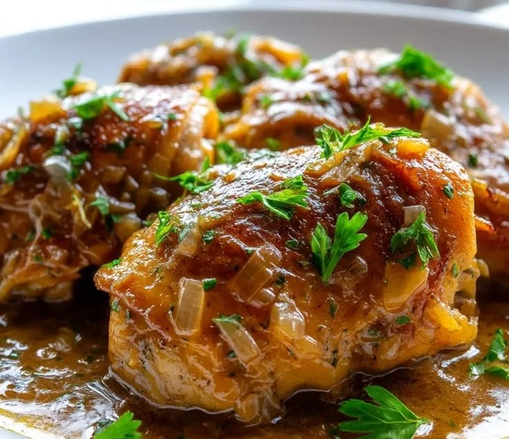 Baked Chicken Thighs with Gravy