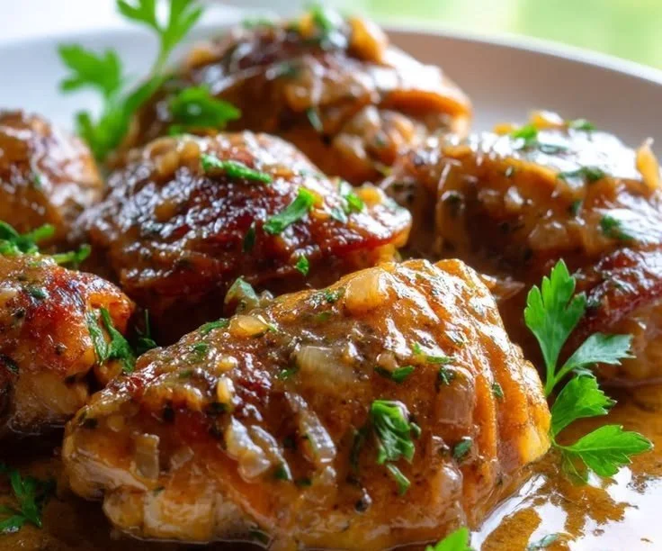 Baked Chicken Thighs with Gravy