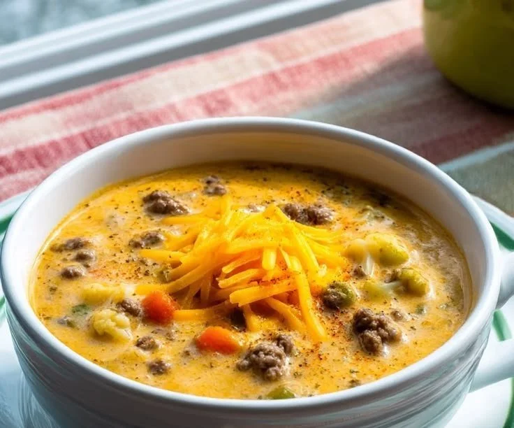 Creamy keto cheeseburger by Chefkiwi with fresh ingredients and low-carb toppings