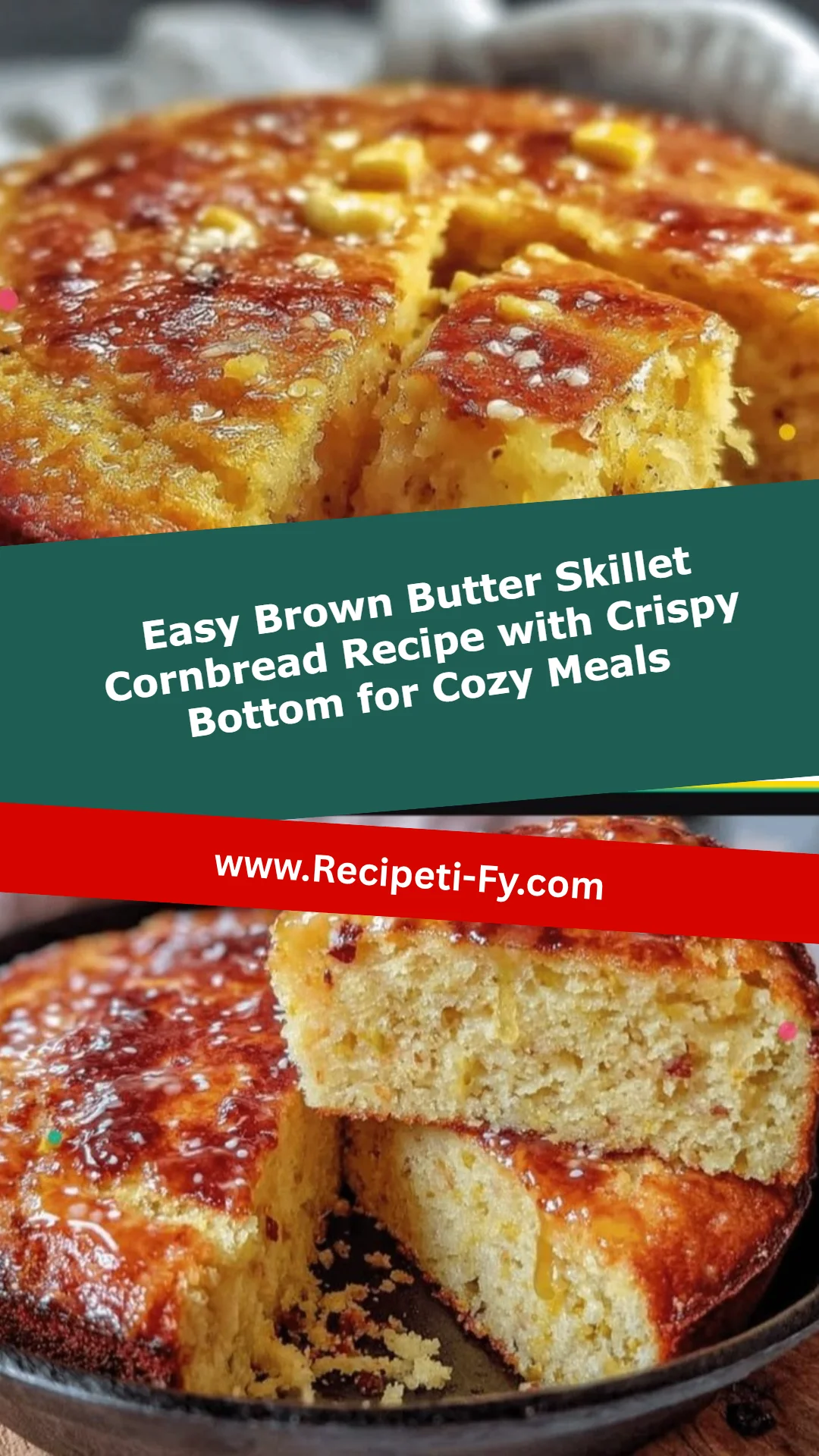 Easy Brown Butter Skillet Cornbread Recipe with Crispy Bottom for Cozy Meals