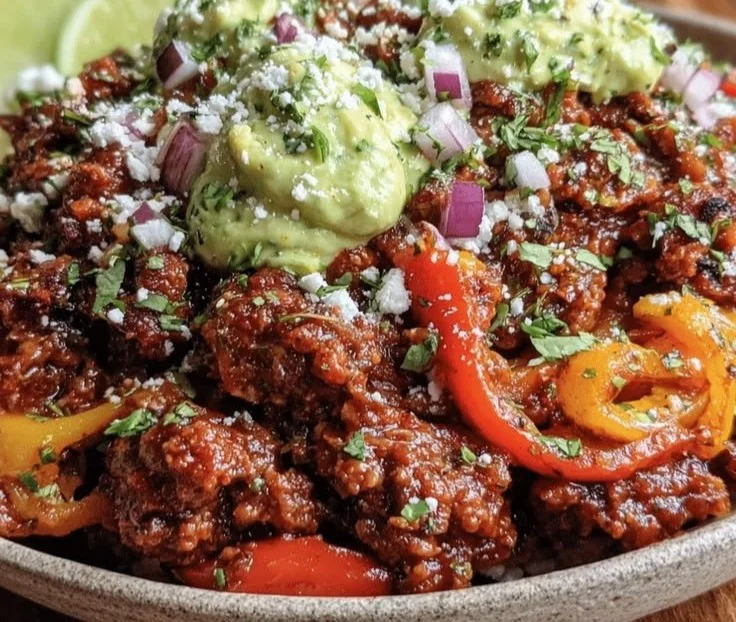 Easy Keto Ground Beef Taco Bowl Recipe with Creamy Avocado Crema for Low-Carb Meals