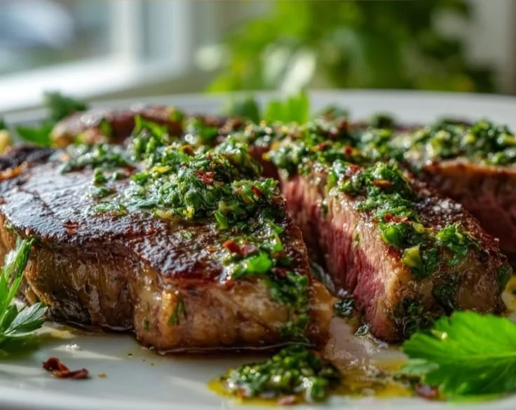 Grilled Steak with Chimichurri Sauce
