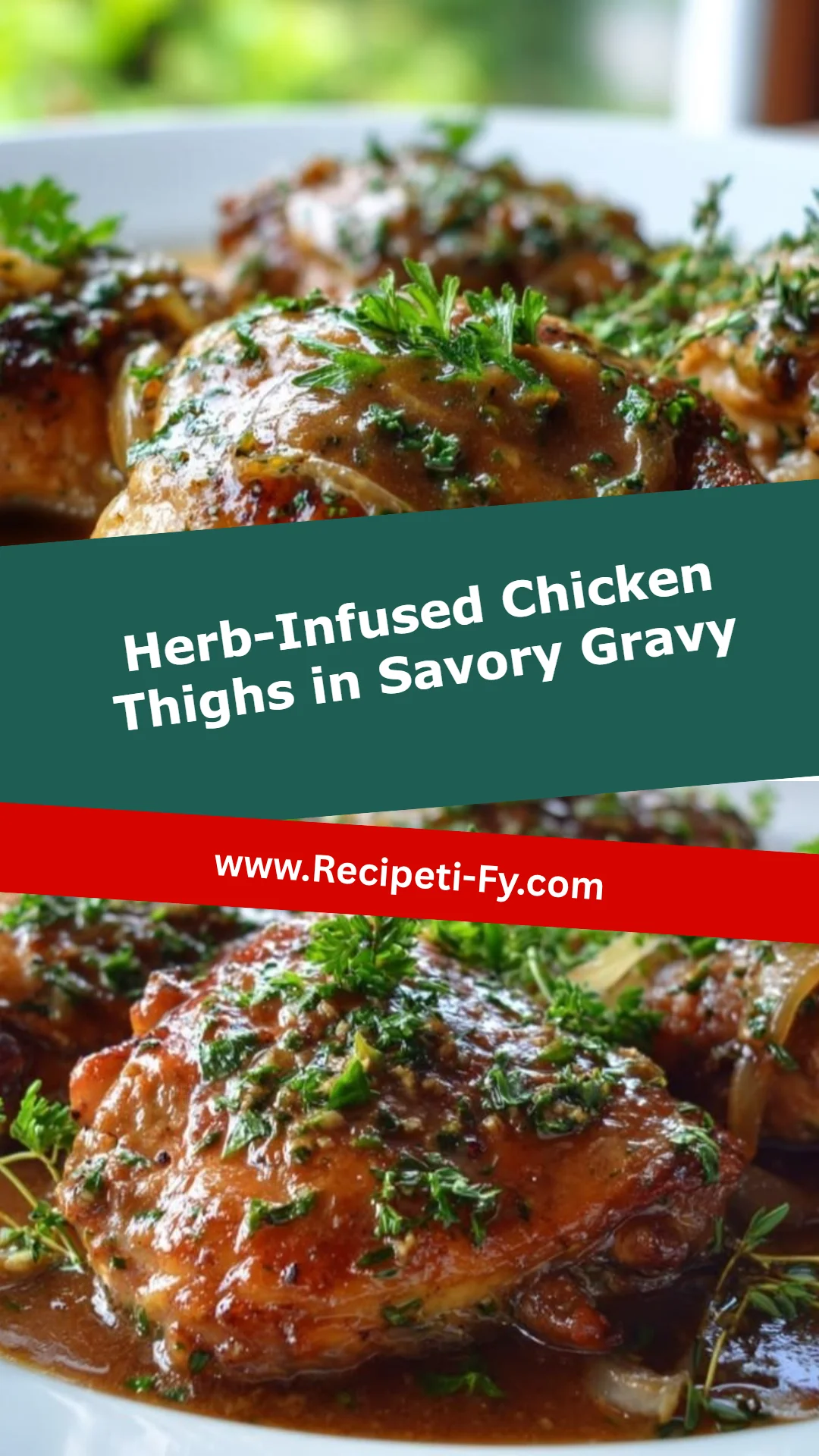 Herb-Infused Chicken Thighs in Savory Gravy