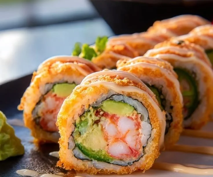 Las Vegas beef sushi rolls with fresh ingredients and vibrant flavors.