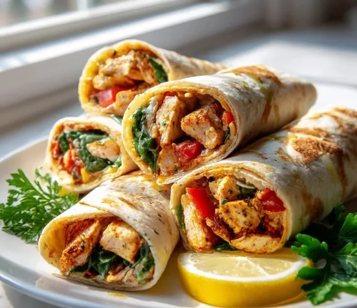Lemon Herb Chicken Wraps
