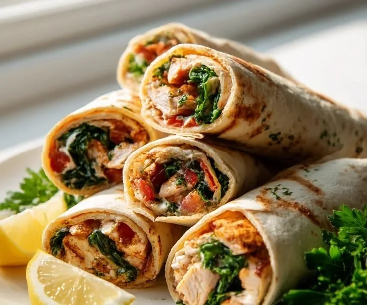 Lemon Herb Chicken Wraps