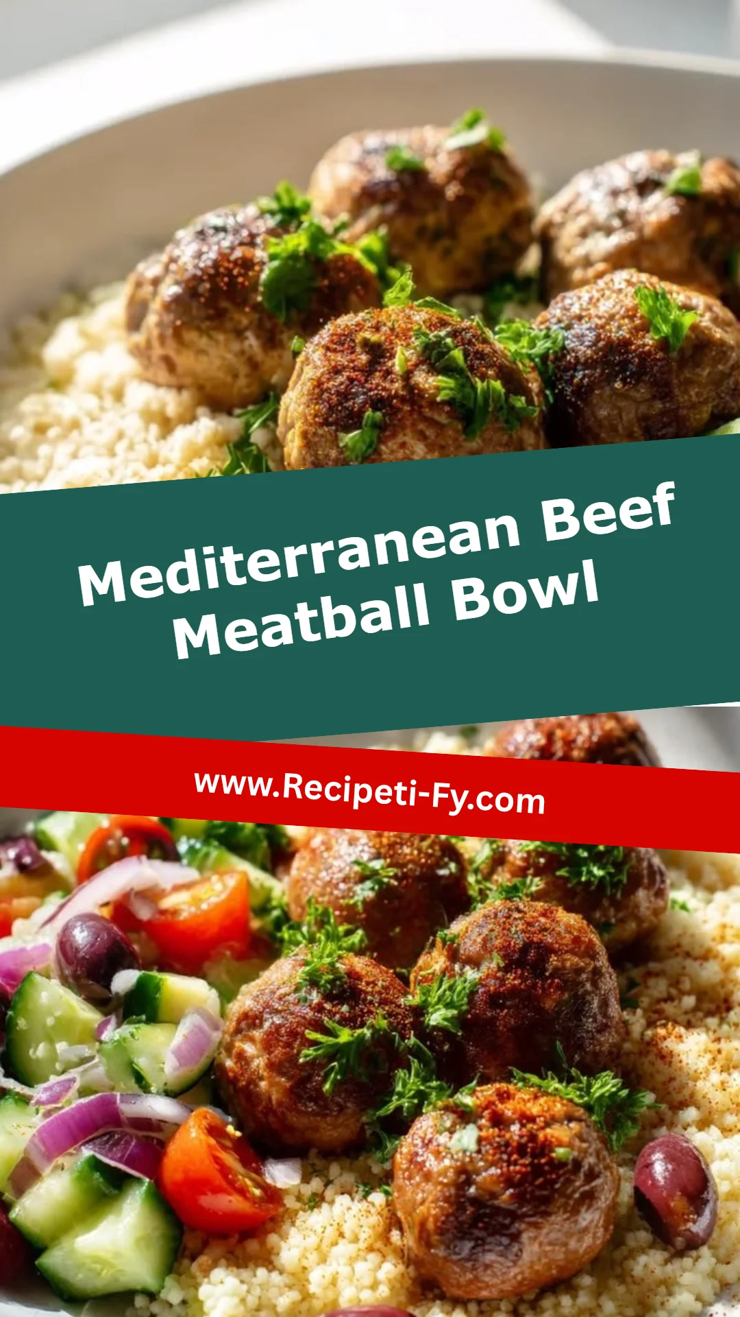 Mediterranean Beef Meatball Bowl