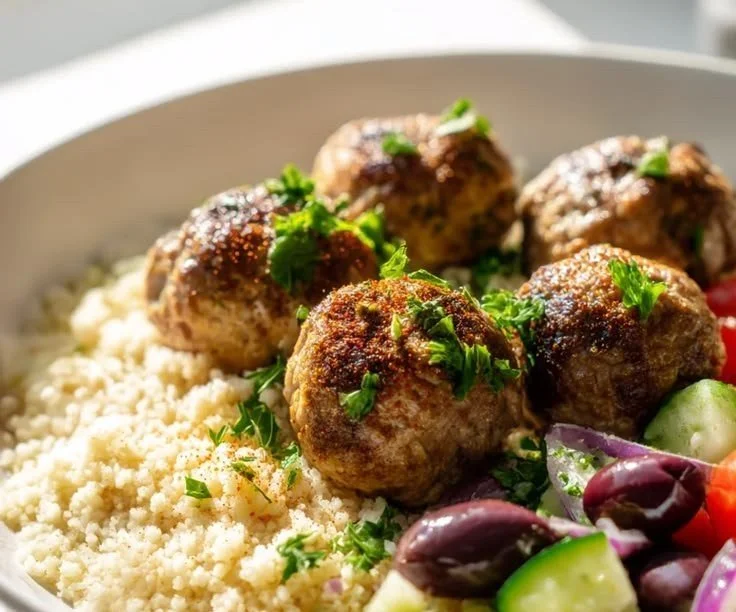 Mediterranean Beef Meatball Bowl