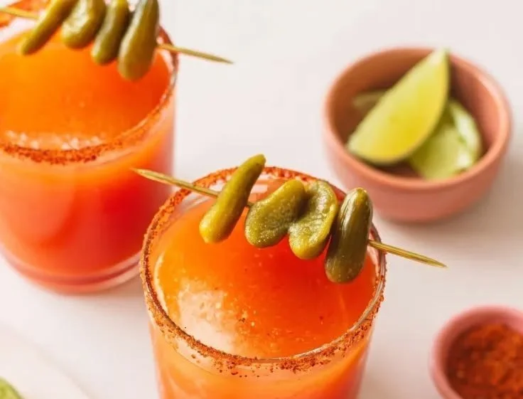 Refreshing Michelada Mocktail served in a glass with garnishes