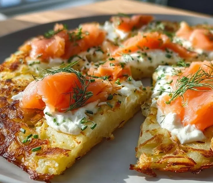 Potato Pizza with Salmon