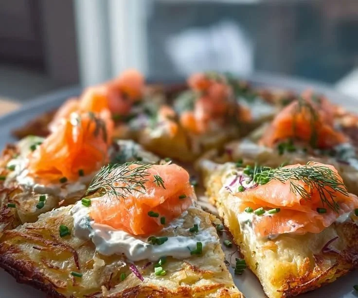Potato Pizza with Salmon