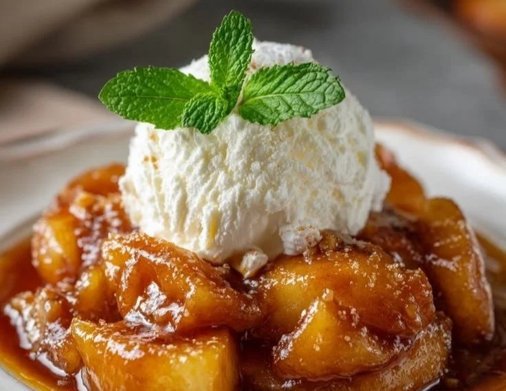 Delicious slow cooker fried apples recipe with a hint of cinnamon and sugar.