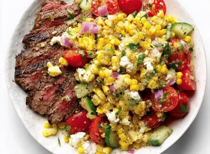 Summer Steak and Grilled Corn Salad Bowl