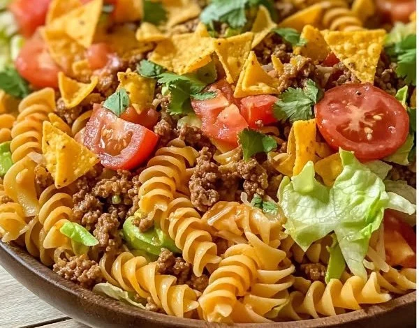 Taco Pasta Salad with Ground Beef