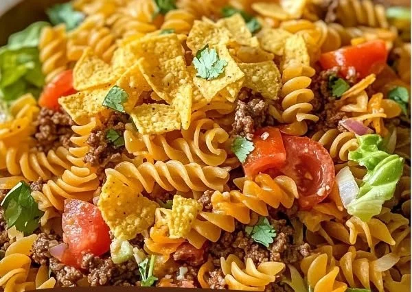Taco Pasta Salad with Ground Beef
