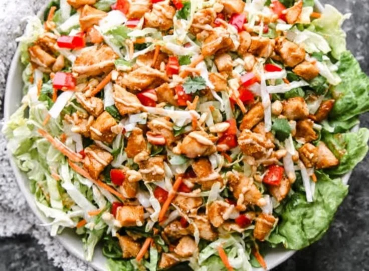 Thai Peanut Chicken Crunch Slaw Salad