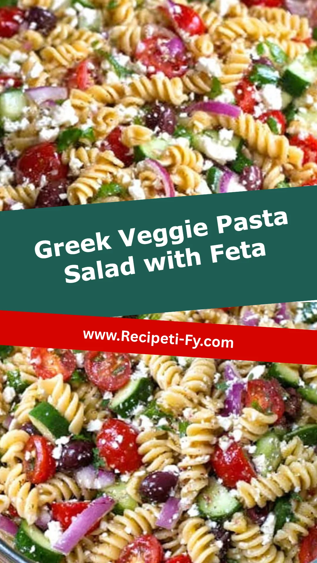 Greek Veggie Pasta Salad with Feta