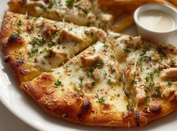 Homemade Beef Alfredo Pizza