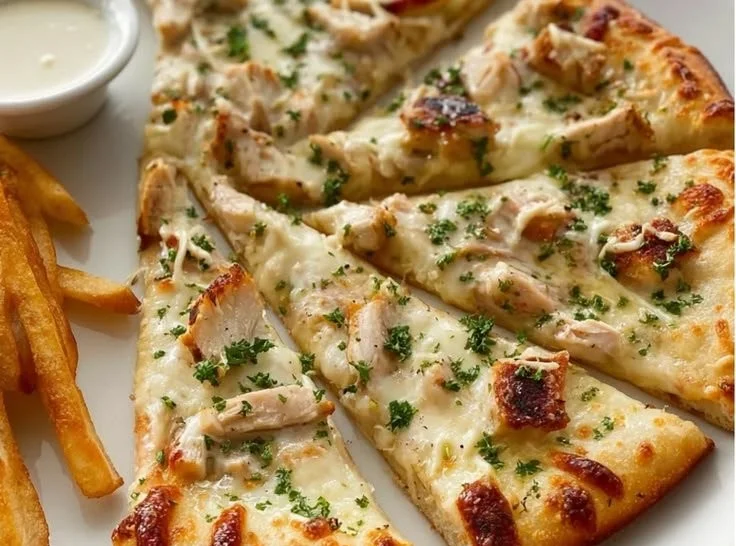 Homemade Beef Alfredo Pizza