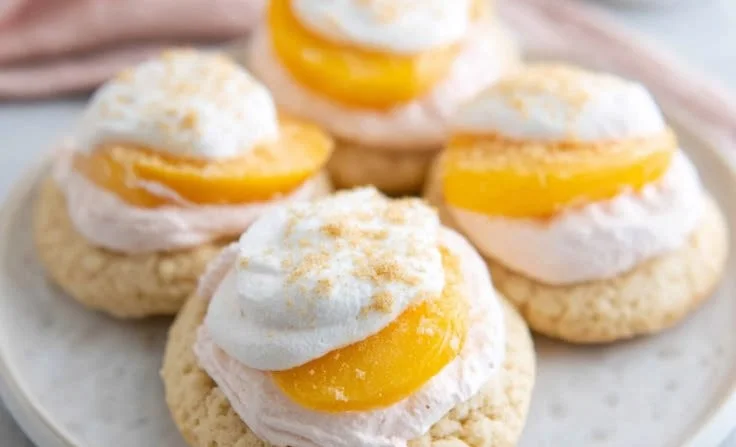 Delicious homemade Peaches and Cream Cookies on a plate