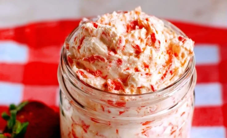Delicious strawberry whipped butter served on fresh bread