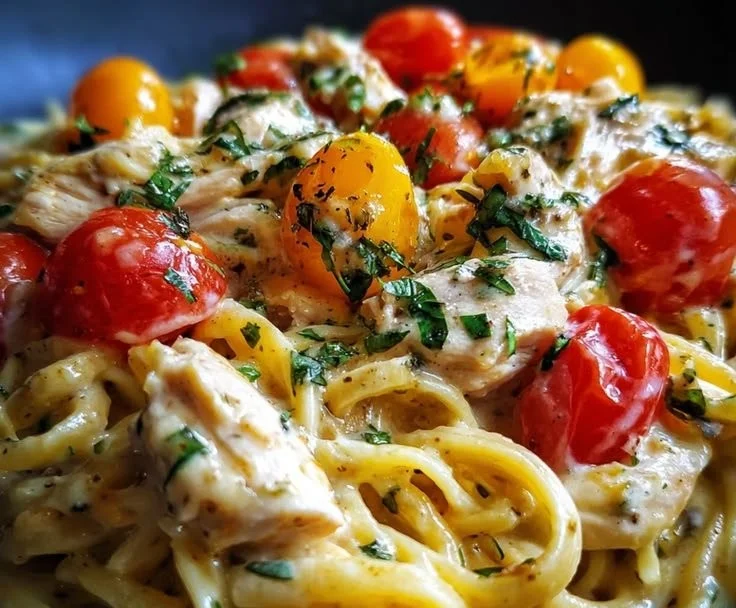 Delicious Cajun Ranch Chicken Pasta with spices and creamy sauce