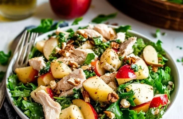 Delicious Chicken Harvest Salad with fresh ingredients and vibrant colors.