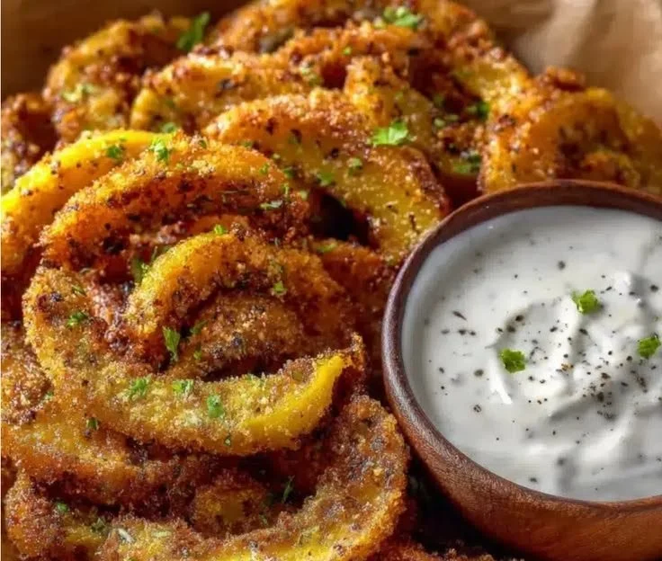 Crispy fried banana peppers served on a plate