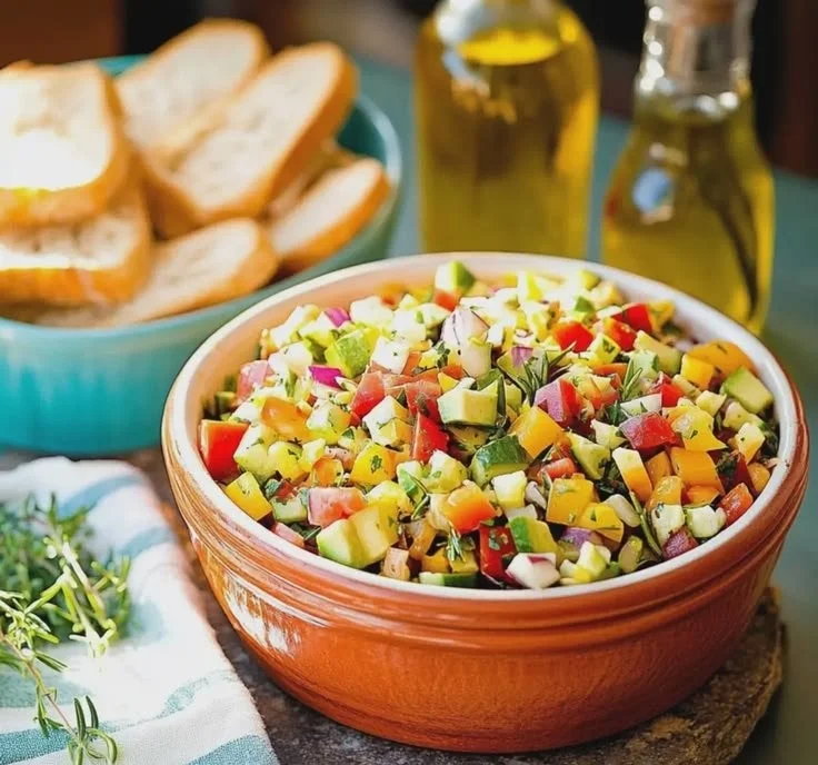 Bowl of vibrant Mexican Chopped Salad with fresh ingredients and dressing