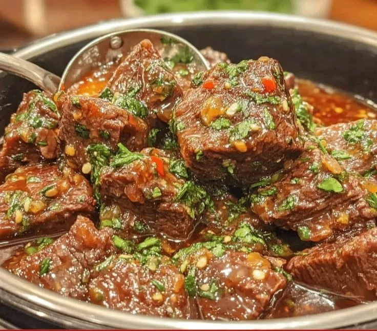 One-Pot Instant Pot Beef Tips And Gravy meal in a bowl